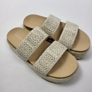 American Eagle Women's Crochet-Straps Slide Platform Sandal Size 6